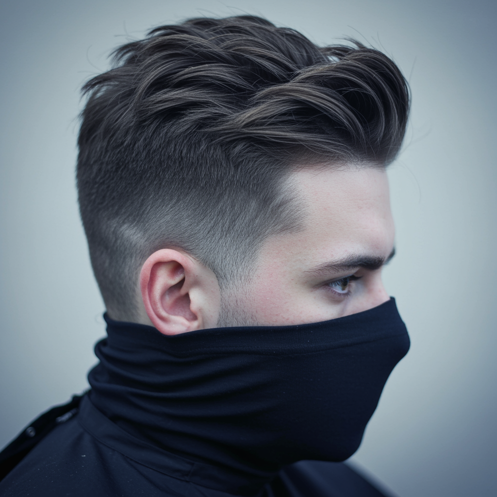 40 Perfect Low Taper Fade Haircuts For Men 10 A sleek and edgy ninja low taper fade haircut, featuring a sharp, gradual taper on the sides and back with a clean, defined hairline, paired with a slightly textured or styled top for a modern, ninja-inspired look.