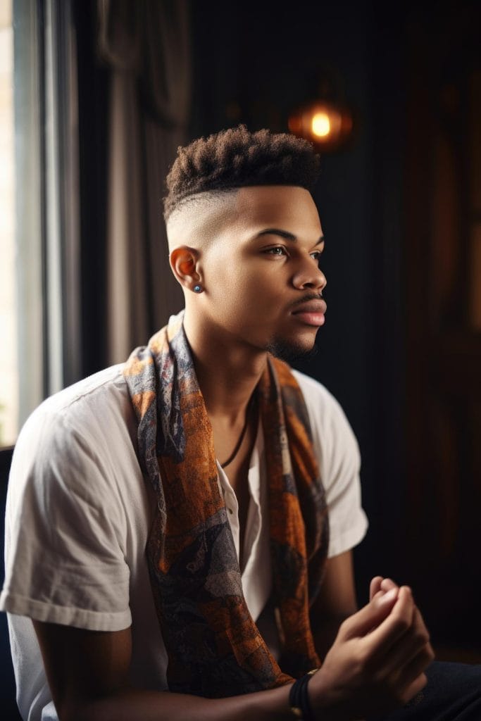 10 Best Ideas High Taper Fade Haircut For men 3 High Taper Fade Black showcasing a clean, high contrast between the faded sides and textured hair on top.