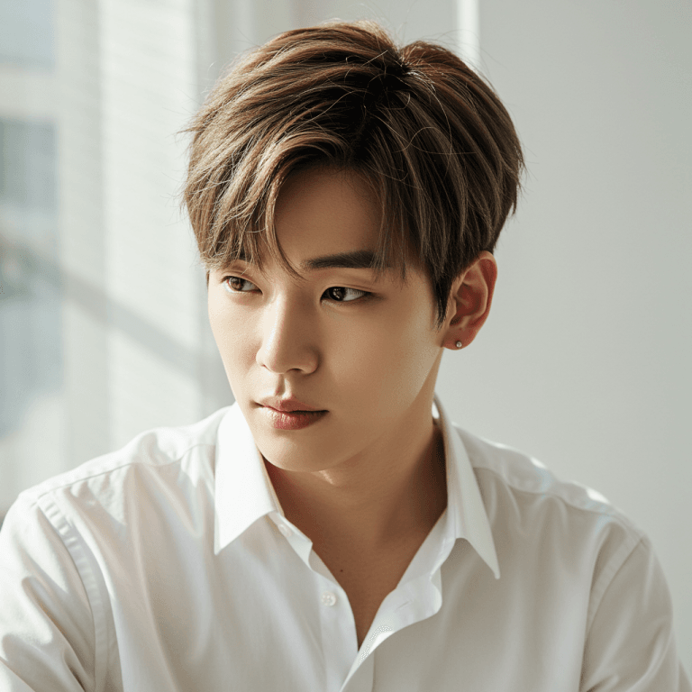 Perfect Haircut Wolf Cut Men 10 Wolf Cut Men, A man with a wolf cut hairstyle, showcasing shaggy layers and textured hair for a bold, edgy appearance.