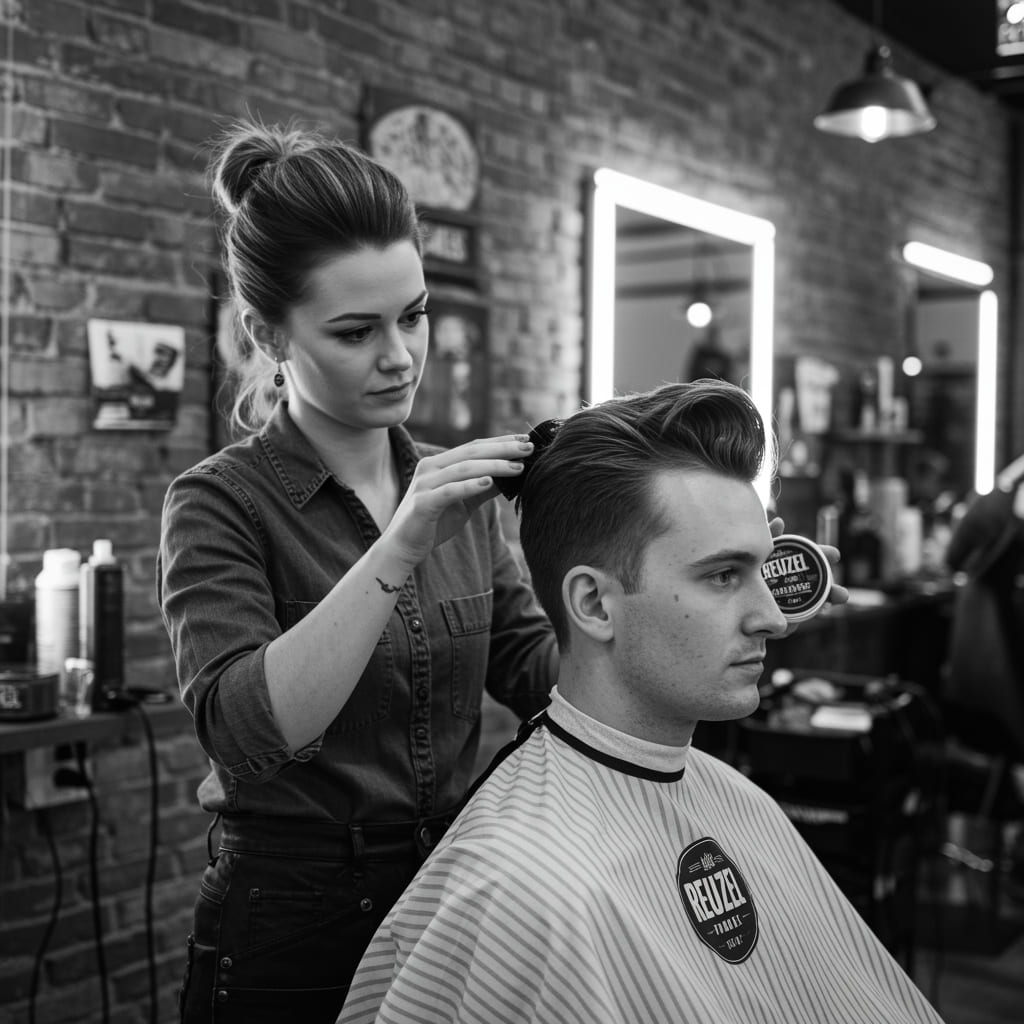 Low Reg Haircut For Men Best Tips And Ideas 2 Professional low reg haircut on straight hair showing clean fade from the temple to the crown with textured top styling.