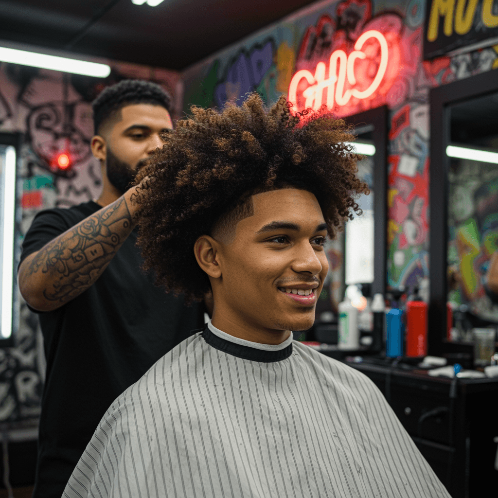 40 Perfect Low Taper Fade Haircuts For Men 24 A trendy low taper fade haircut with defined curls, showcasing a gradual taper on the sides and back, and bouncy, well-defined curls on top for a fresh and dynamic look.